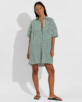 Getaway Mini Dress - Gingham: Tropics / Coconut
