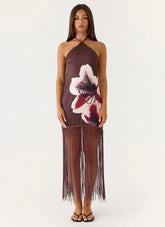 Niahvette Halter Midaxi Dress - Velvet Bloom