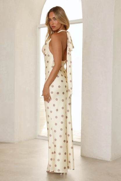She's VIP Satin Scarf Maxi Dress Yellow