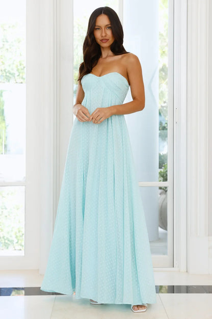 Secluded Grove Strapless Maxi Dress Mint
