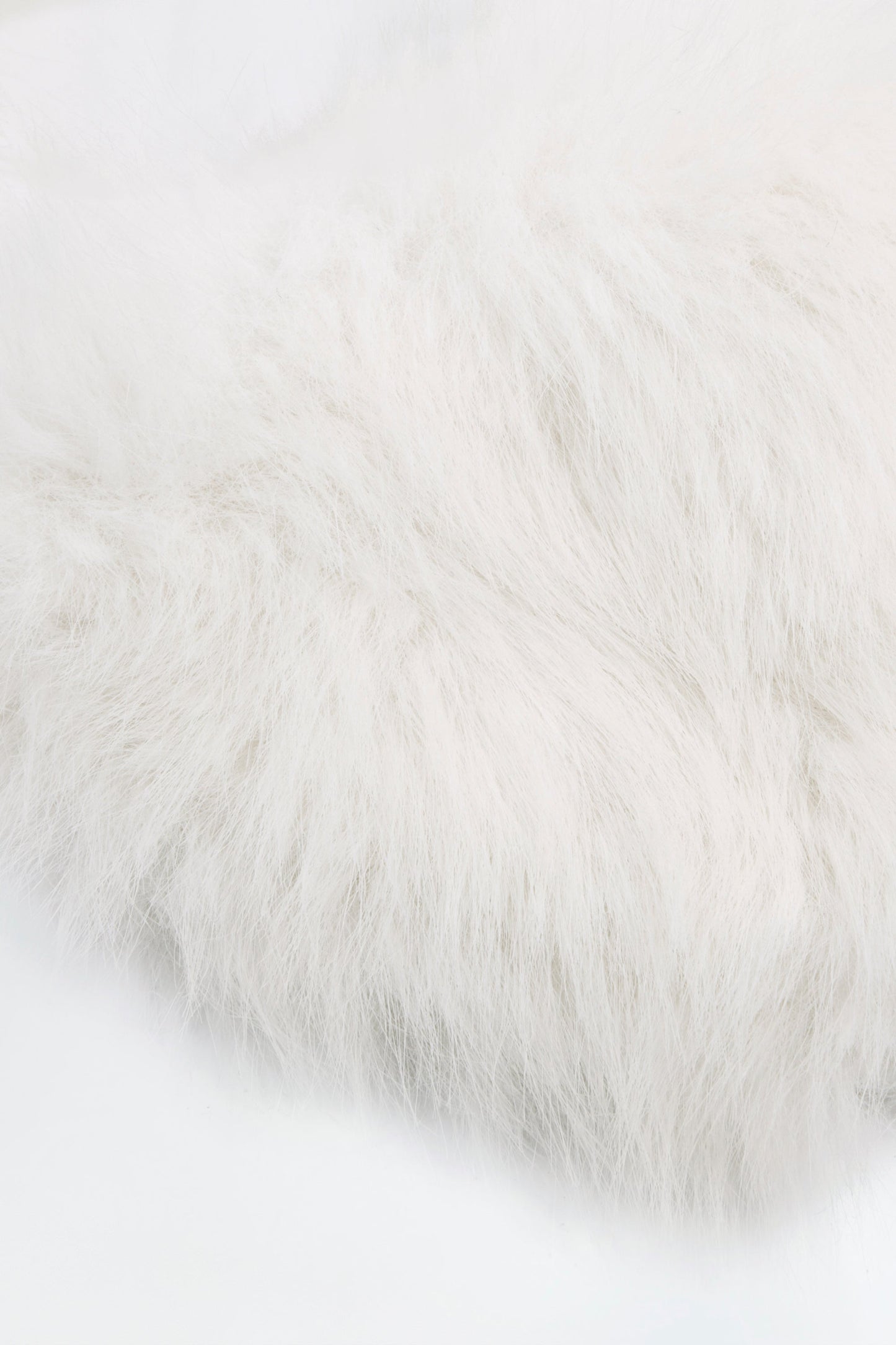 Faux Fur Triangle Bralette in White