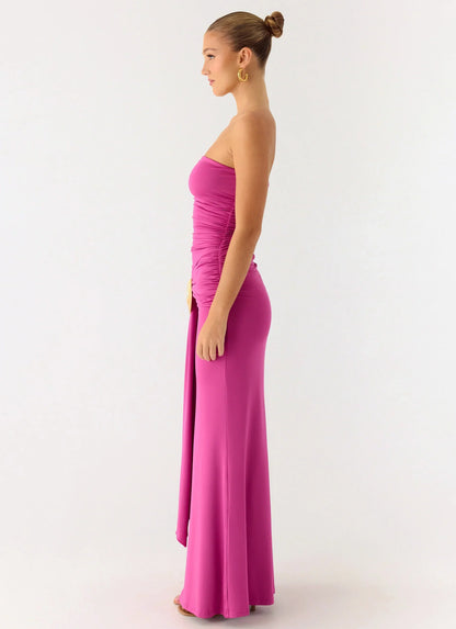 Party After Party Shell Maxi Dress - Fuchsia