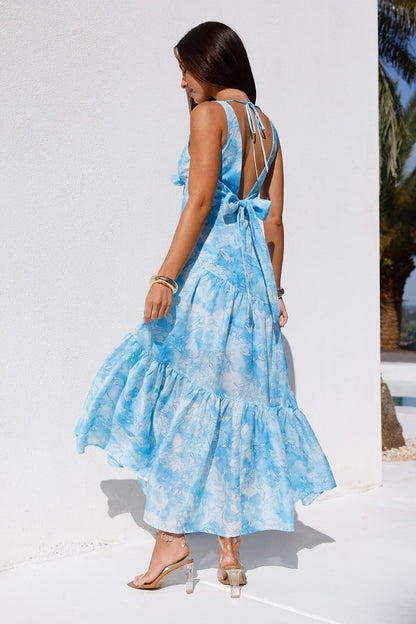 Palm Breeze Maxi Dress Blue