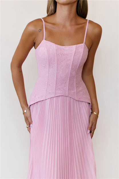 Refined Shine Maxi Dress Pink