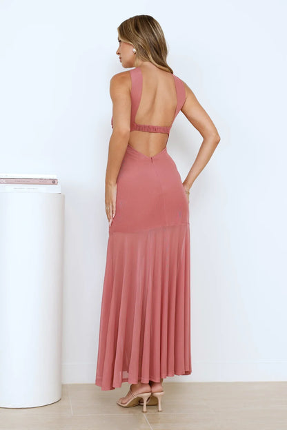 Serene Sway Strapless Maxi Dress Rose