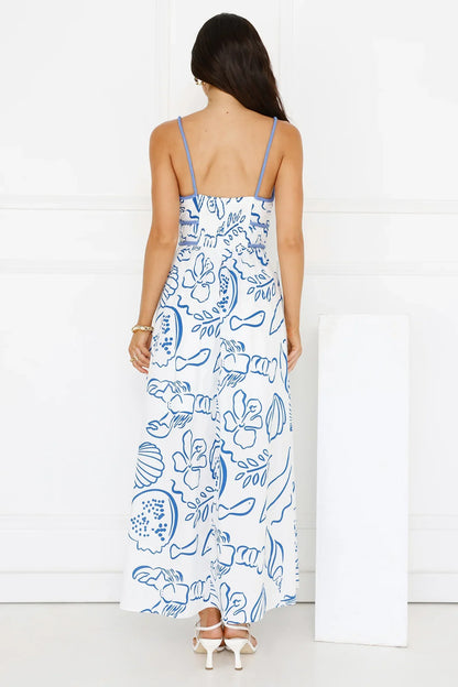 Seashell Glow Maxi Dress White