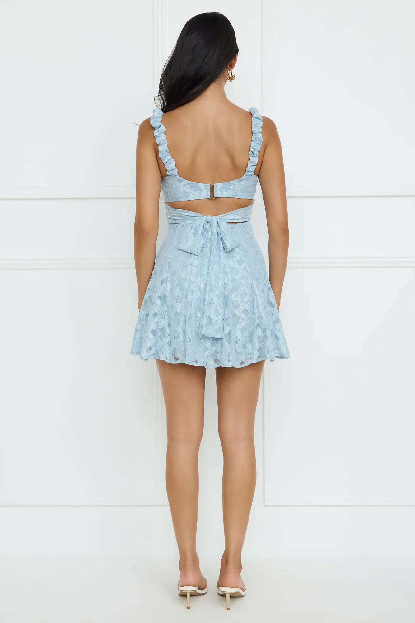 Refreshing Soul Lace Mini Dress Blue