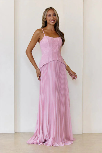 Refined Shine Maxi Dress Pink