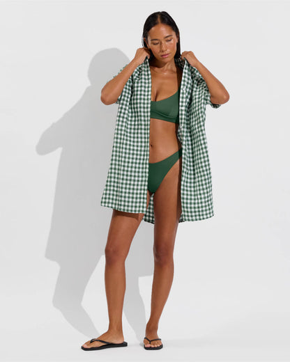 Getaway Mini Dress - Gingham: Tropics / Coconut