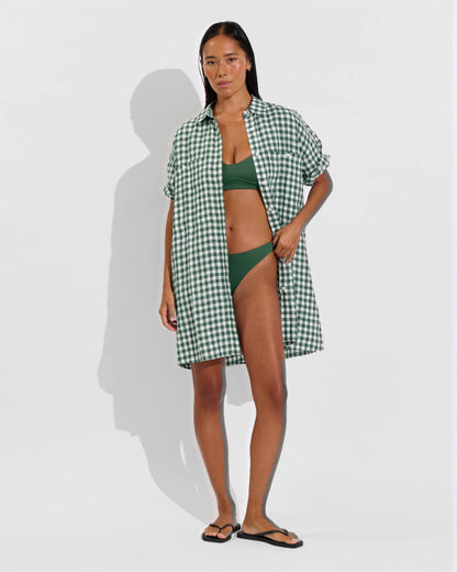 Getaway Mini Dress - Gingham: Tropics / Coconut