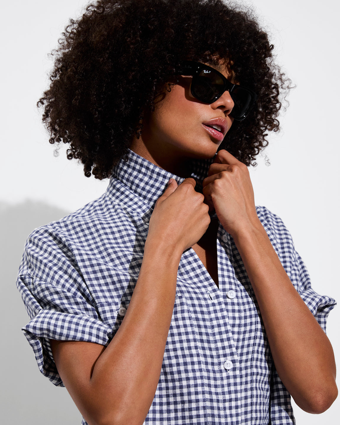 Getaway Mini Dress - Gingham: Varsity / Coconut