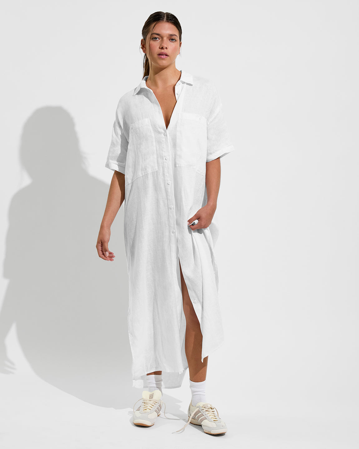 Getaway Shirt Dress - Coconut