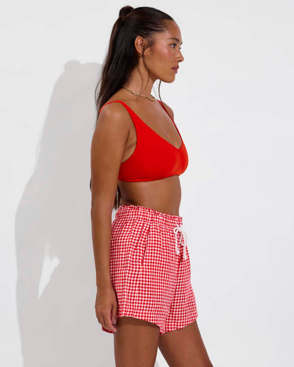 Getaway Short 5" - Gingham: Sweet Chili Heat / Coconut