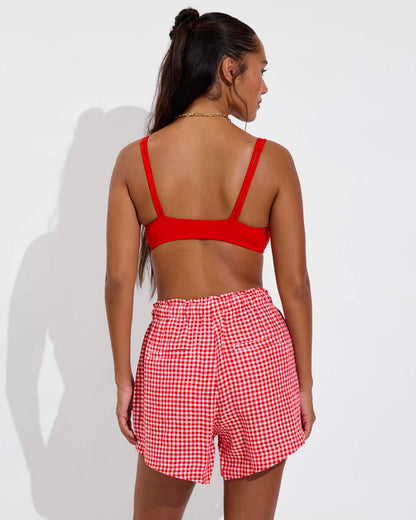 Getaway Short 5" - Gingham: Sweet Chili Heat / Coconut
