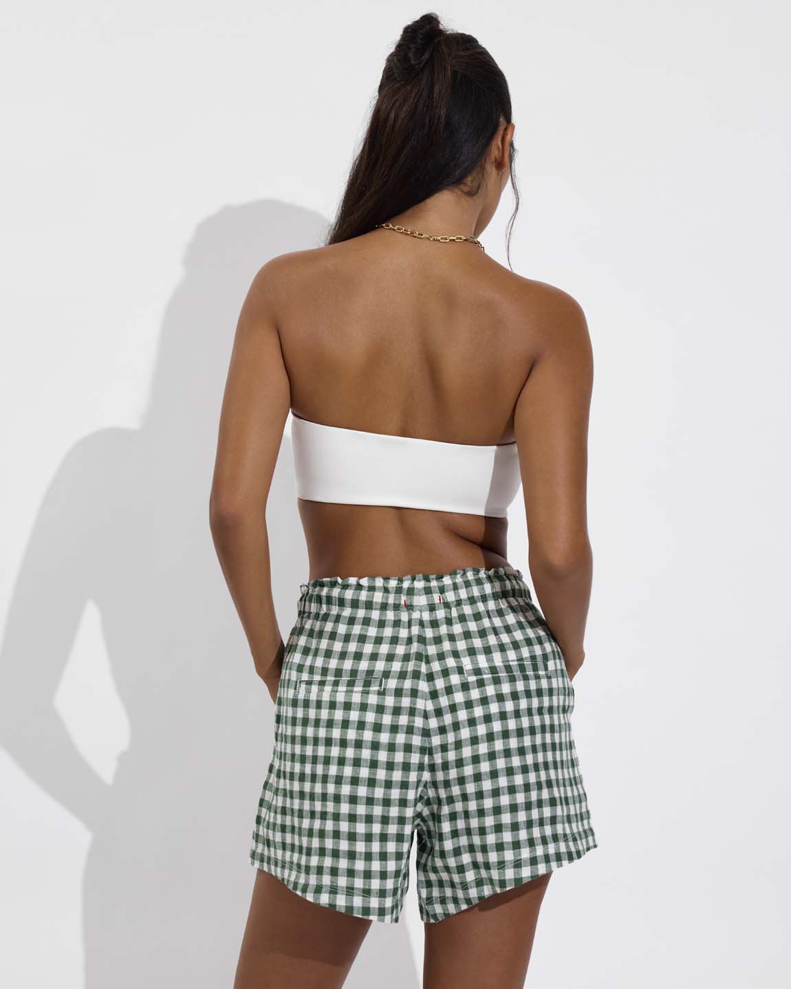 Getaway Short 5" - Gingham: Tropics / Coconut