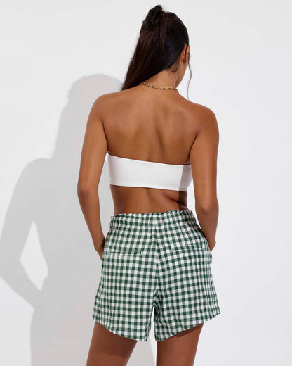 Getaway Short 5" - Gingham: Tropics / Coconut