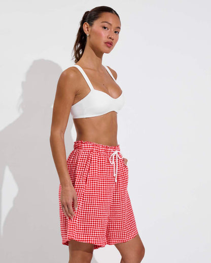 Getaway Short 9" - Gingham: Sweet Chili Heat / Coconut