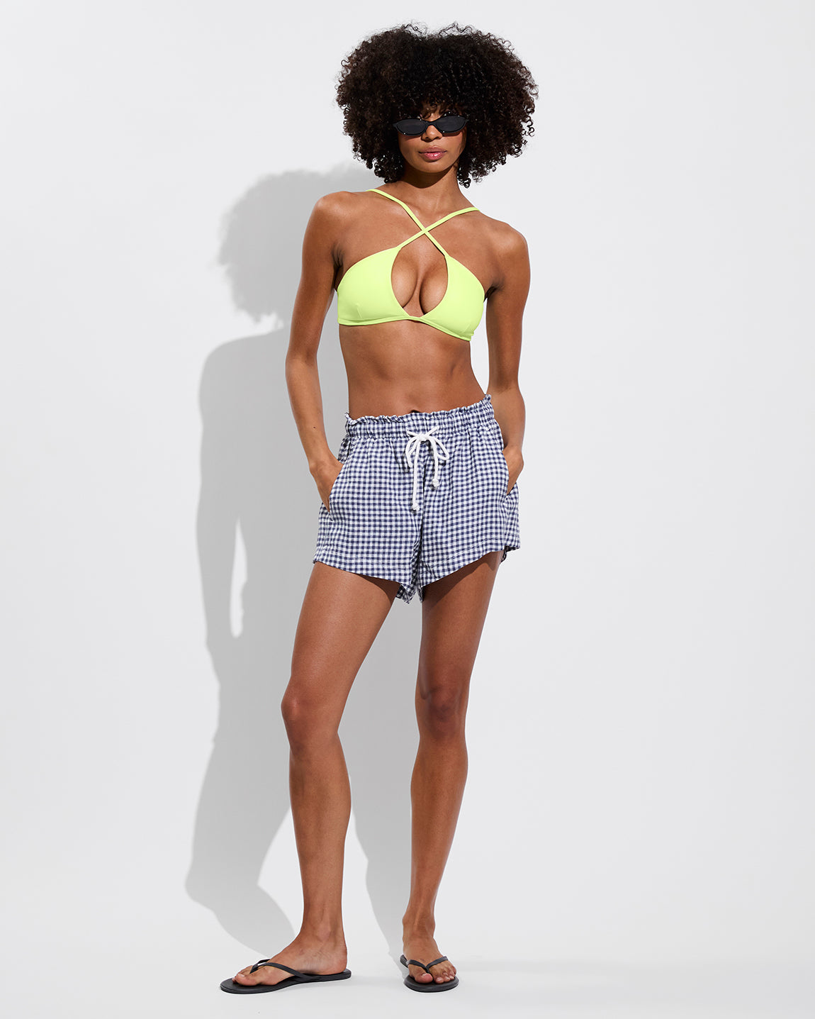 Getaway Short 2.5" - Gingham: Varsity / Coconut