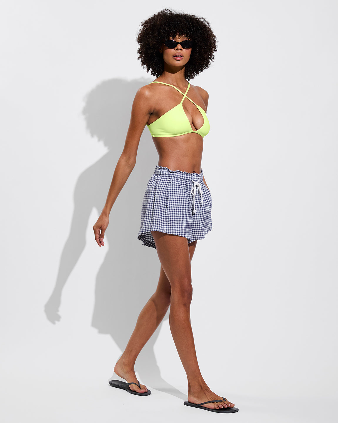 Getaway Short 2.5" - Gingham: Varsity / Coconut