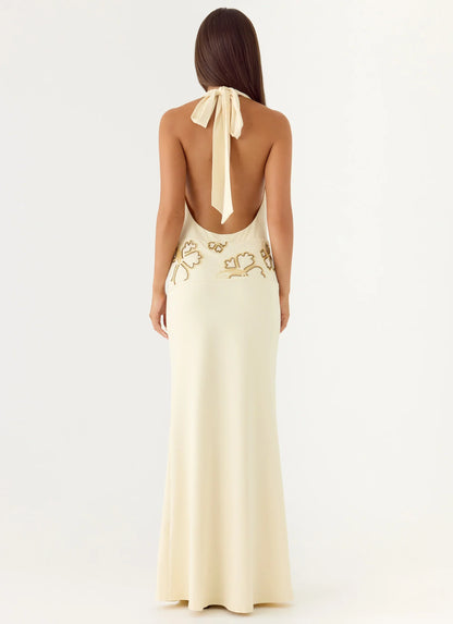 Sandrine Beaded Maxi Dress - Yellow