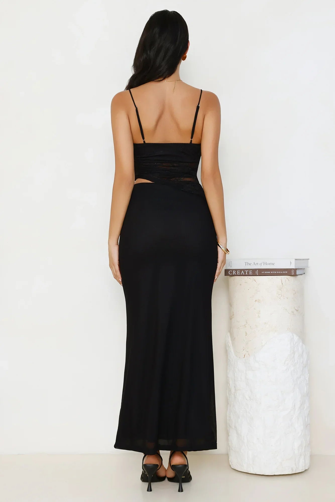Sculpted In Style Lace Maxi Dress Black