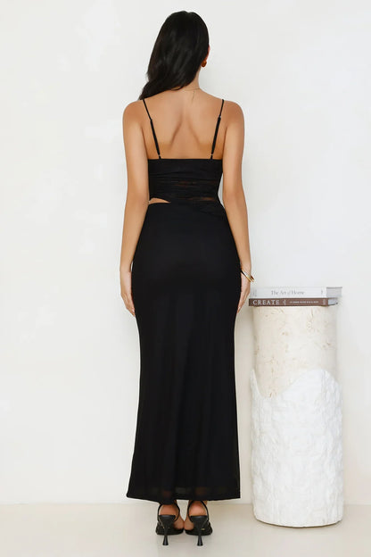 Sculpted In Style Lace Maxi Dress Black
