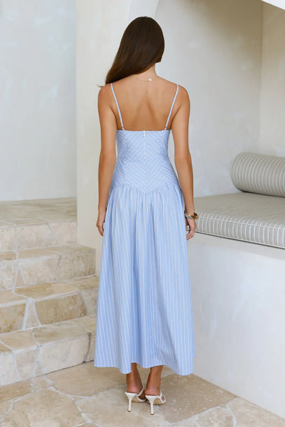Set Sail In Style Maxi Dress Blue