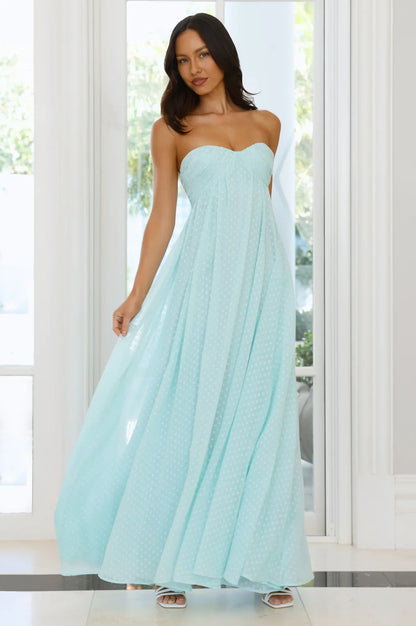 Secluded Grove Strapless Maxi Dress Mint