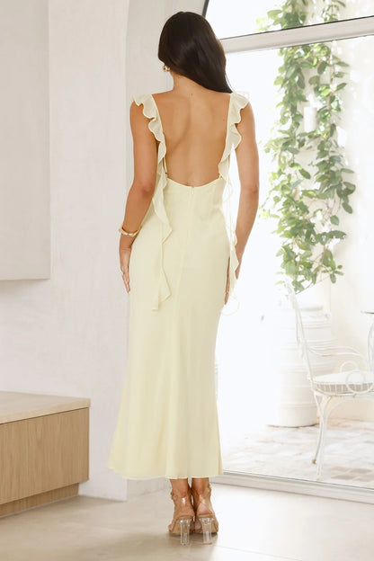 Saltwater Serenity Maxi Dress Lemon