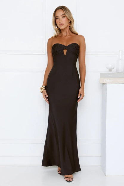 Silken Aurora Strapless Maxi Dress Black