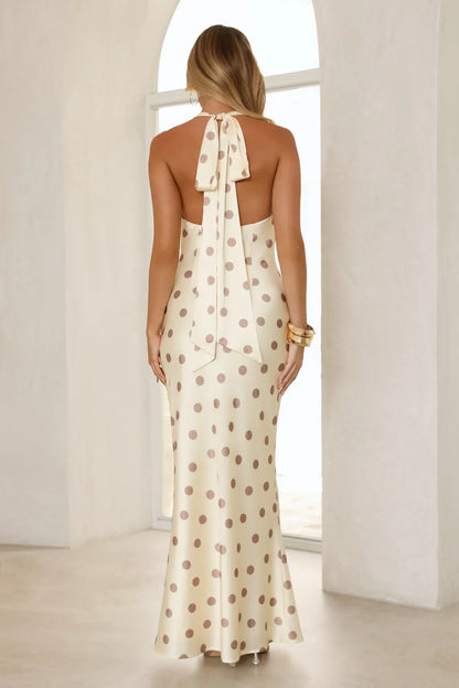 She's VIP Satin Scarf Maxi Dress Yellow