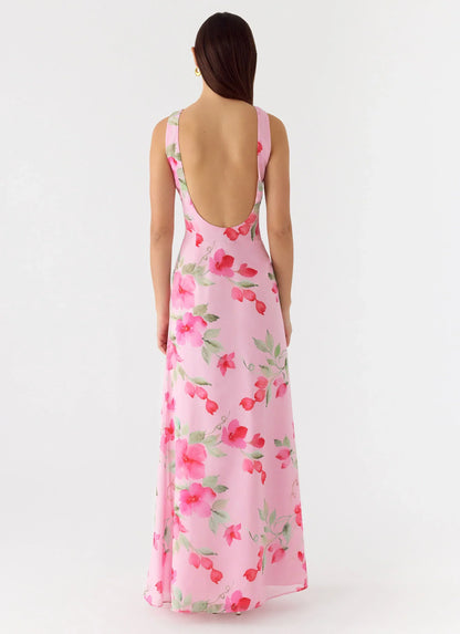 Serafim Chiffon Maxi Dress - Petal Soleil