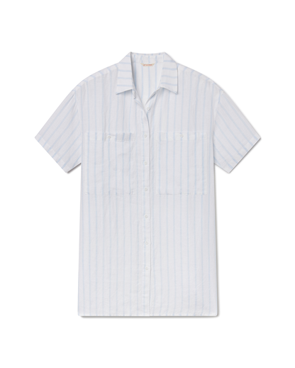 Getaway Mini Dress - Daybreak Stripe: Blue Skies / Coconut