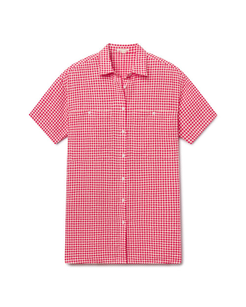 Getaway Mini Dress - Gingham: Sweet Chili Heat / Coconut