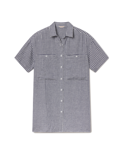 Getaway Mini Dress - Gingham: Varsity / Coconut